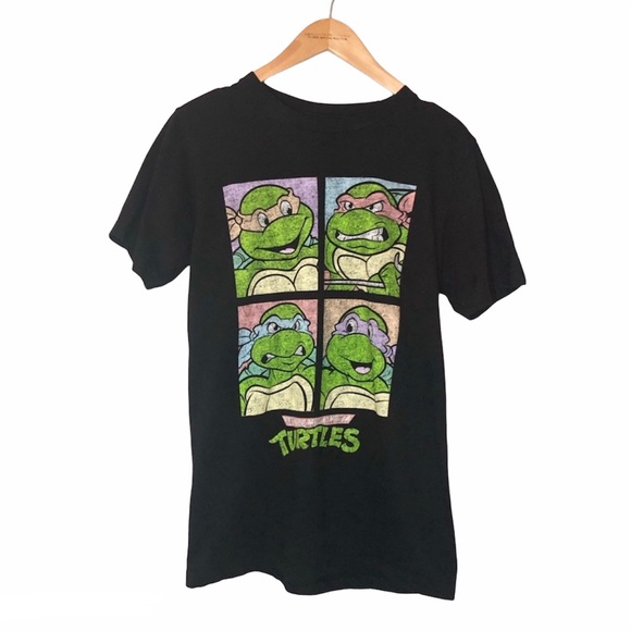 TMNT Black Graphic T Shirt Size Small 90's Retro - Picture 1 of 6